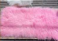 La lana reale mongola 60*120cm della pelle di pecora della coperta 100% della pelle di pecora ha tinto i campioni liberi di colore rosa