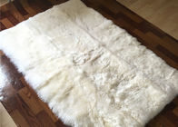 lana lunga molle della coperta australiana crema quadrata della pelle di pecora di 120*180cm con l'anti protezione di slittamento