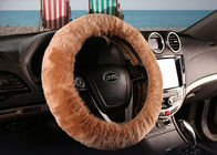 Copertura sfocata eccellente del volante di Brown, coperture di ruota molli reali degli accessori dell'automobile della pelliccia 
