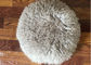 Il cuscino mongolo rotondo della pelliccia dei capelli lunghi grigio chiaro liscia con il rivestimento della pelliccia delle pecore di shearling fornitore