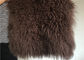 Il doppio mongolo reale del cuscino di tiro di Brown della pelle di pecora ha parteggiato pelliccia per capelli lunghi fornitore