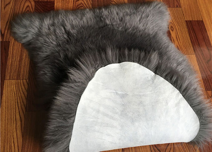 Slittamento tinto Grey reale lungo della coperta della pelle di pecora della lana anti per il gioco del bambino del salone