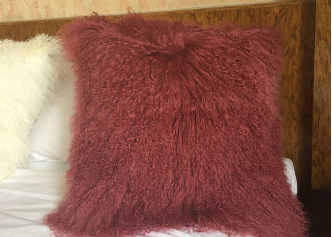 Blu navy ricci lunghi del cuscino della lana dell'agnello del Tibet del cuscino 2017 mongoli della pelliccia nuovi a 20 pollici