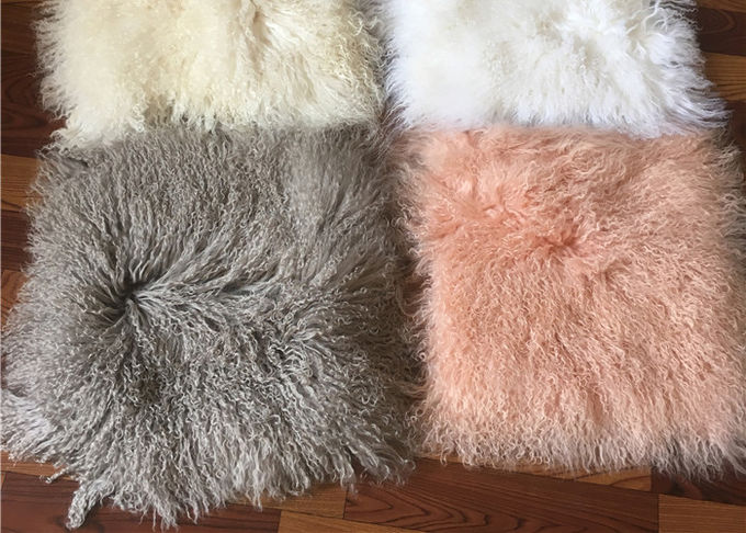 Blu navy ricci lunghi del cuscino della lana dell'agnello del Tibet del cuscino 2017 mongoli della pelliccia nuovi a 20 pollici