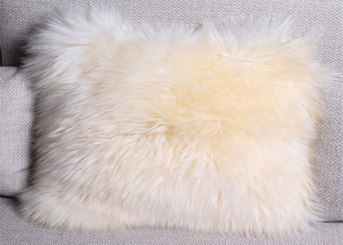 Cuscini decorativi della lana lunga per lo strato, copertura dei cuscini di tiro della pelliccia di Brown della sedia