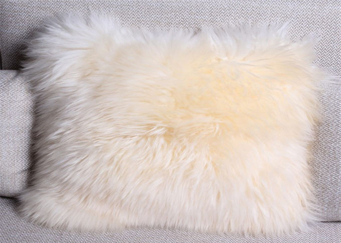 Forma decorativa del quadrato del cuscino di Seat della lana d'agnello del sofà domestico con lana liscia lunga